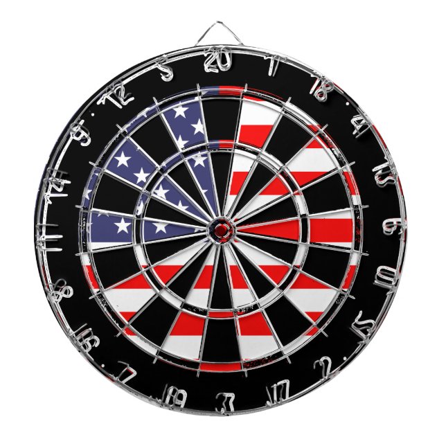 Patriotic American flag dartboard design | Grungy (Front)