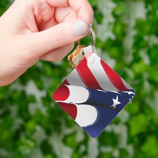 Patriotic American Flag Design Stars and Stripes  Key Ring (Creator Uploaded)