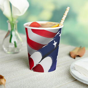 Patriotic American Flag Design Stars and Stripes Paper Cups