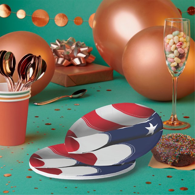 Patriotic American Flag Design Stars and Stripes  Paper Plate (Creator Uploaded)