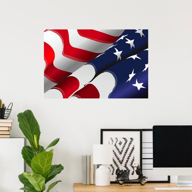 Patriotic American Flag Design Stars and Stripes  Poster (Creator Uploaded)