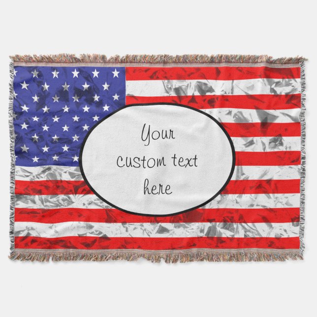 Patriotic American Flag Design Throw Blanket (Front)