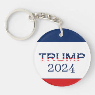 Patriotic American Flag Donald Trump 2024 Key Ring