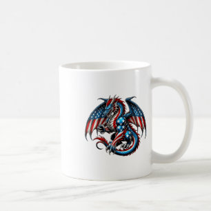 Patriotic American Flag Dragon Men Boys Proud Amer Coffee Mug