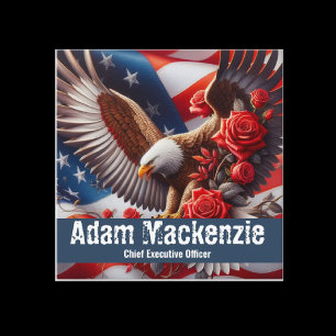 Patriotic American Flag Eagle Business Cards