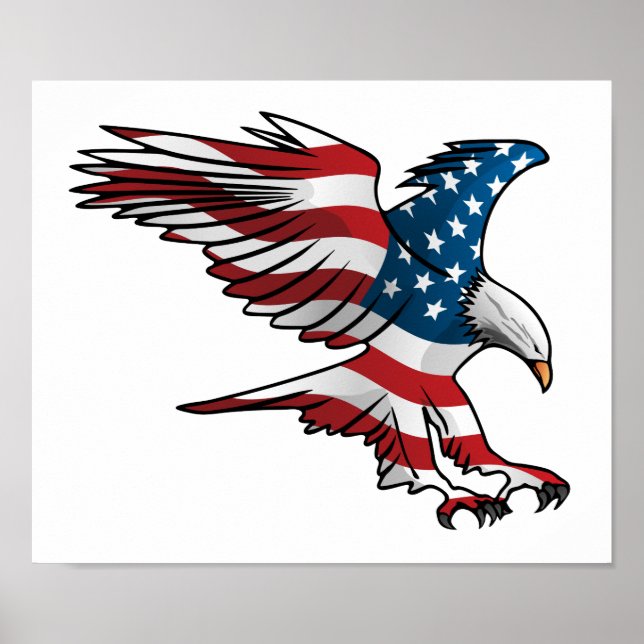 Patriotic American Flag Eagle Poster (Front)