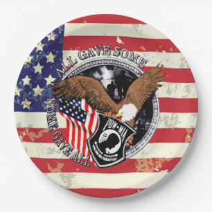 Patriotic American Flag Eagle USA  Paper Plate
