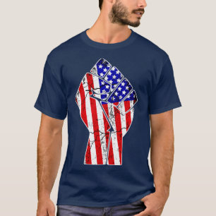 Patriotic American Flag Fist T-Shirt