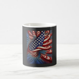 Patriotic American Flag Fractal Coffee Mug