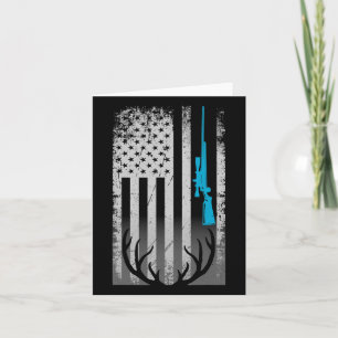 Patriotic American Flag Funny Deer Hunting Love De Card