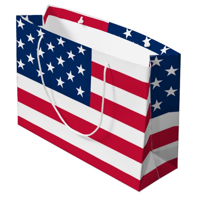 Patriotic American Flag Gift Bag (Back Angled)