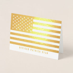 Patriotic American Flag Gold Foail Foil Card