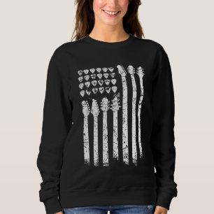 Patriotic AMERICAN FLAG Guitar Guitarist Gift Musi Sweatshirt