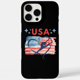 Patriotic American Flag Gymnastics Design for USA iPhone 16 Pro Max Case