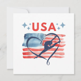 Patriotic American Flag Gymnastics Design for USA  Invitation
