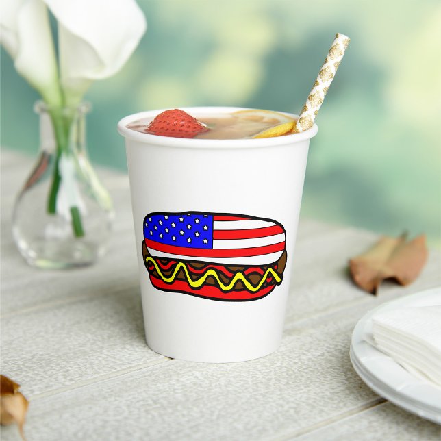 Patriotic American Flag Hot Dog  Paper Cups (Creator Uploaded)