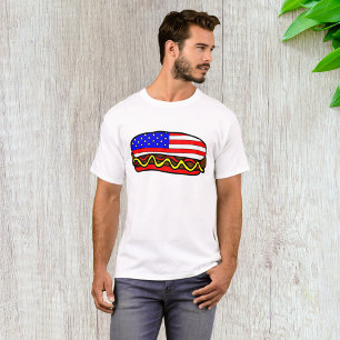 Patriotic American Flag Hot Dog  T-Shirt