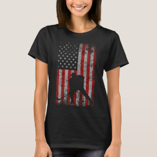 Patriotic American Flag Ice Hockey Gift Hockey Pla T-Shirt