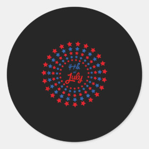 Patriotic american flag independence day july 4th classic round sticker