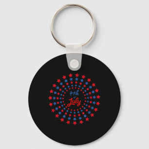 Patriotic American Flag Independence day July 4th Key Ring