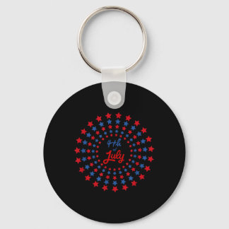Patriotic American Flag Independence day July 4th Key Ring