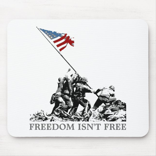 Patriotic American Flag Iwo Jima (Customisable) Mouse Pad (Front)
