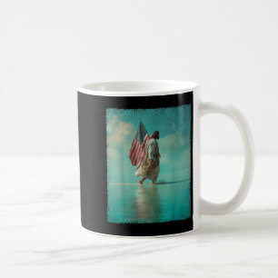 Patriotic American Flag Jesus Walking On Water 4th Coffee Mug