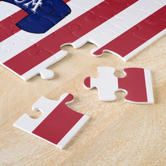 Patriotic American flag Jigsaw Puzzle (Side)