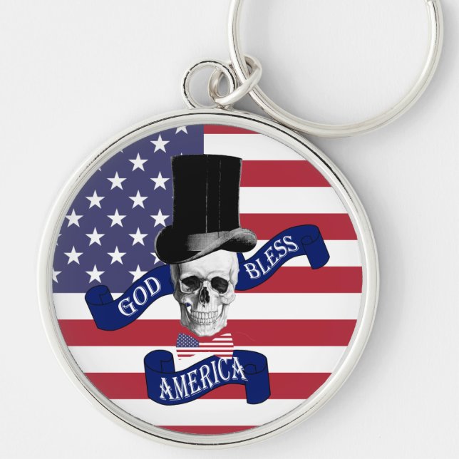 Patriotic American flag Key Ring (Front)