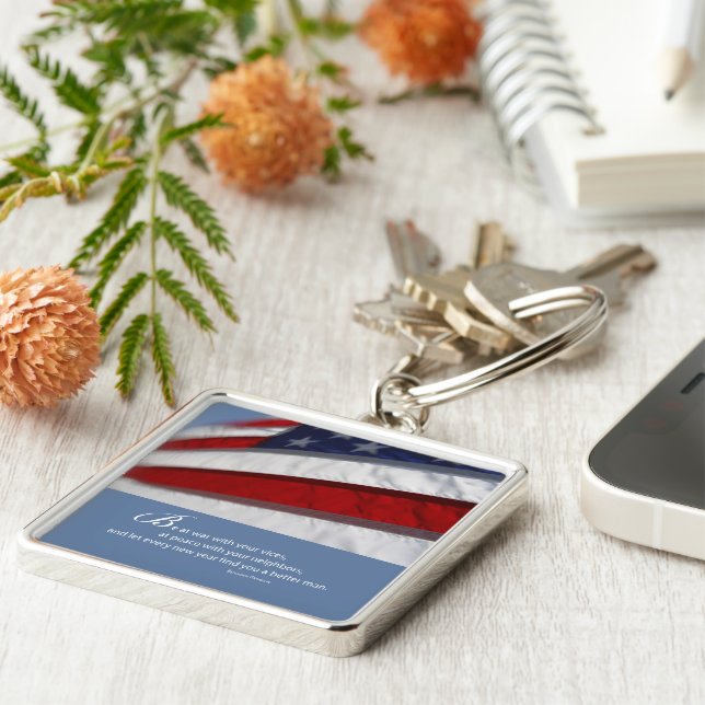 Patriotic, American Flag Key Ring (Side)