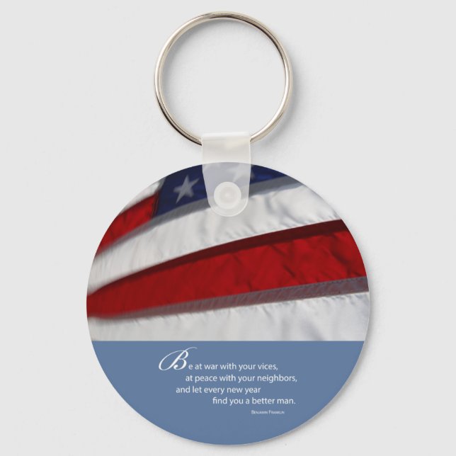 Patriotic, American Flag Key Ring (Front)