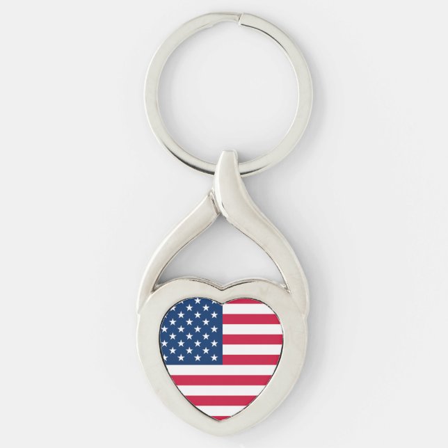 Patriotic American Flag Keychain (Front)