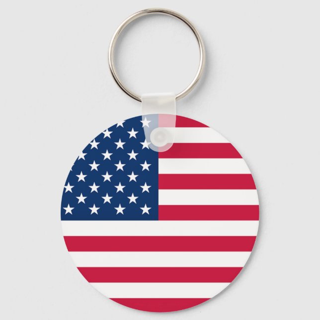 Patriotic American Flag Keychain (Front)