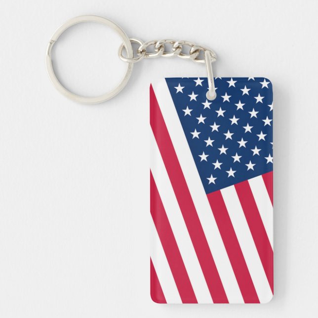 Patriotic American Flag Keychain (Front)