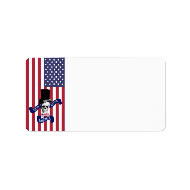 Patriotic American flag Label (Front)