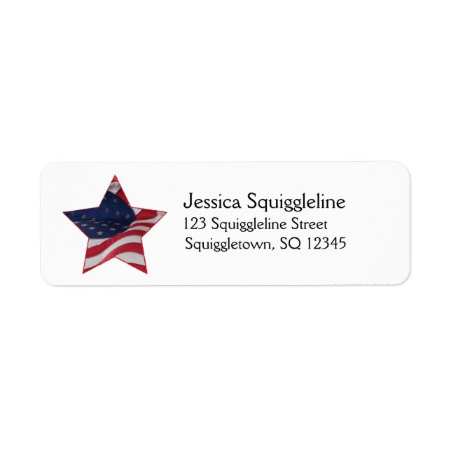 Patriotic American Flag Label Return Address Label (Front)