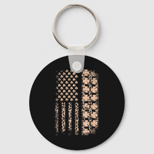 Patriotic american flag leopard shamrock stPatriot Key Ring