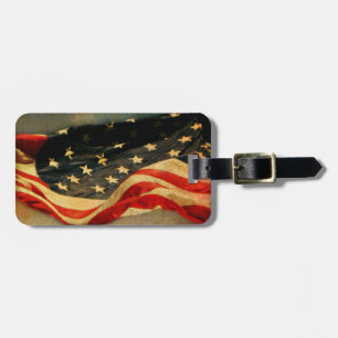 Patriotic American Flag Luggage Tag