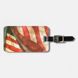 Patriotic American Flag Luggage Tag