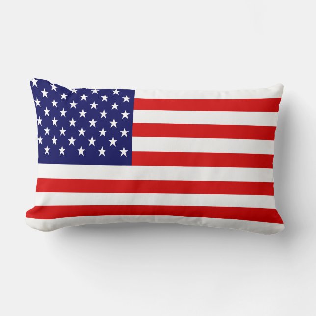 Patriotic American Flag Lumbar Cushion (Front)