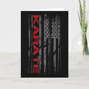 Patriotic American Flag Martial Arts Karate Women Card