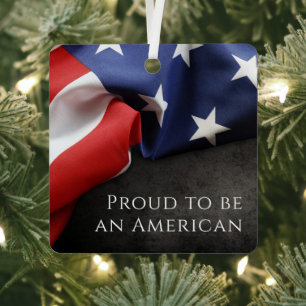 Patriotic American Flag Metal Tree Decoration