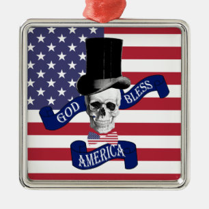 Patriotic American flag Metal Tree Decoration