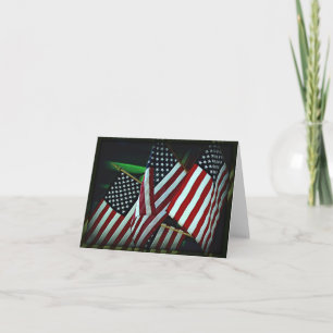 Patriotic American Flag/Military Note Card