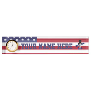 Patriotic American flag Nameplate