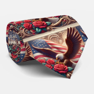 Patriotic American Flag Neck Tie