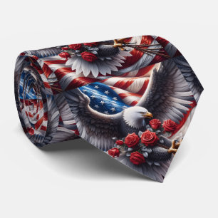 Patriotic American Flag Neck Tie