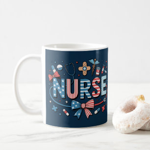Patriotic American Flag Nurse Coffee Mug