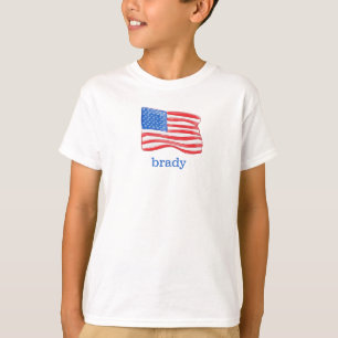 Patriotic American Flag Personalised Boy's T-Shirt