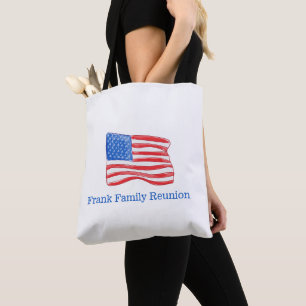 Patriotic American Flag Personalised Tote Bag